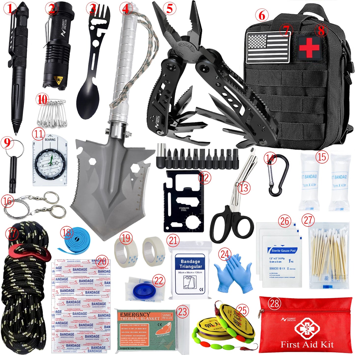 Kit de primeros auxilios para supervivencia