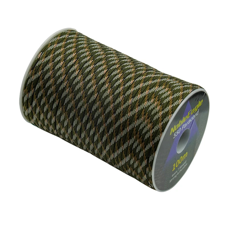Cuerda de paracaídas militar 550 de 100 m, 50 m y 31 m, 7 hebras de 4 mm