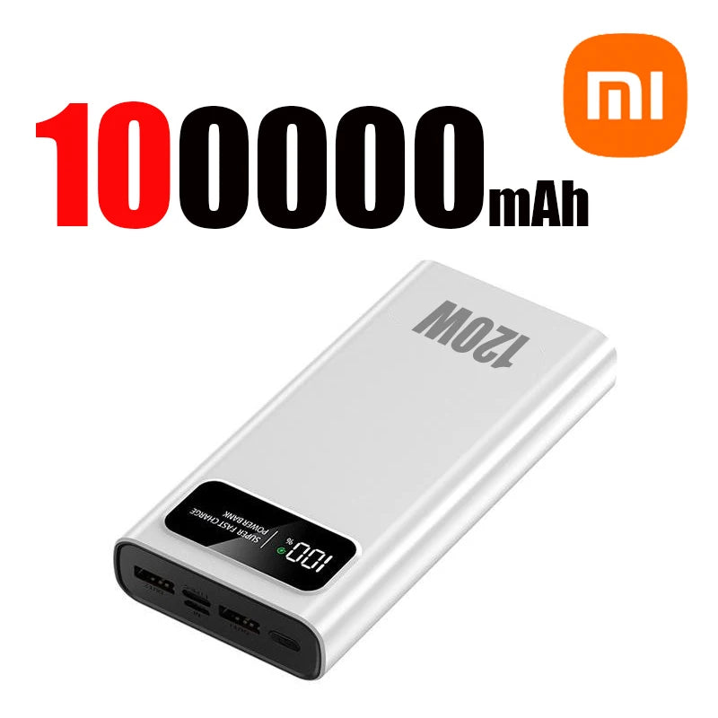 Batería externa Xiaomi de 120 W, carga súper rápida, 200 000 mAh, alta capacidad