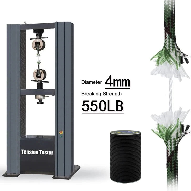 Cuerda de paracaídas militar 550 de 100 m, 50 m y 31 m, 7 hebras de 4 mm