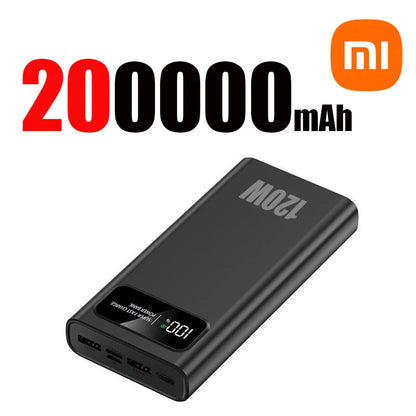 Batería externa Xiaomi de 120 W, carga súper rápida, 200 000 mAh, alta capacidad